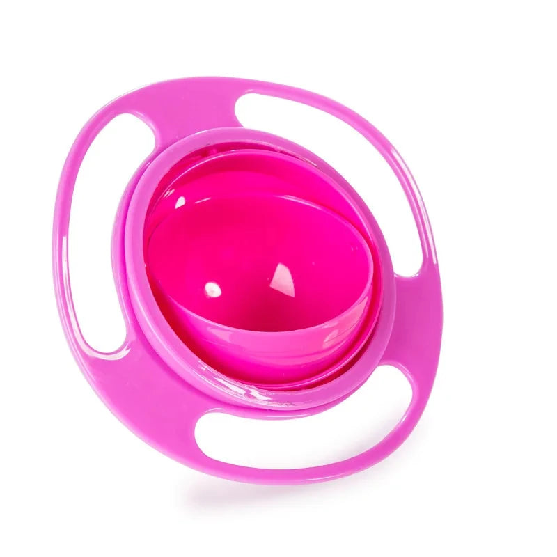 Spill Resistant Child Feeding Gyro Bowl