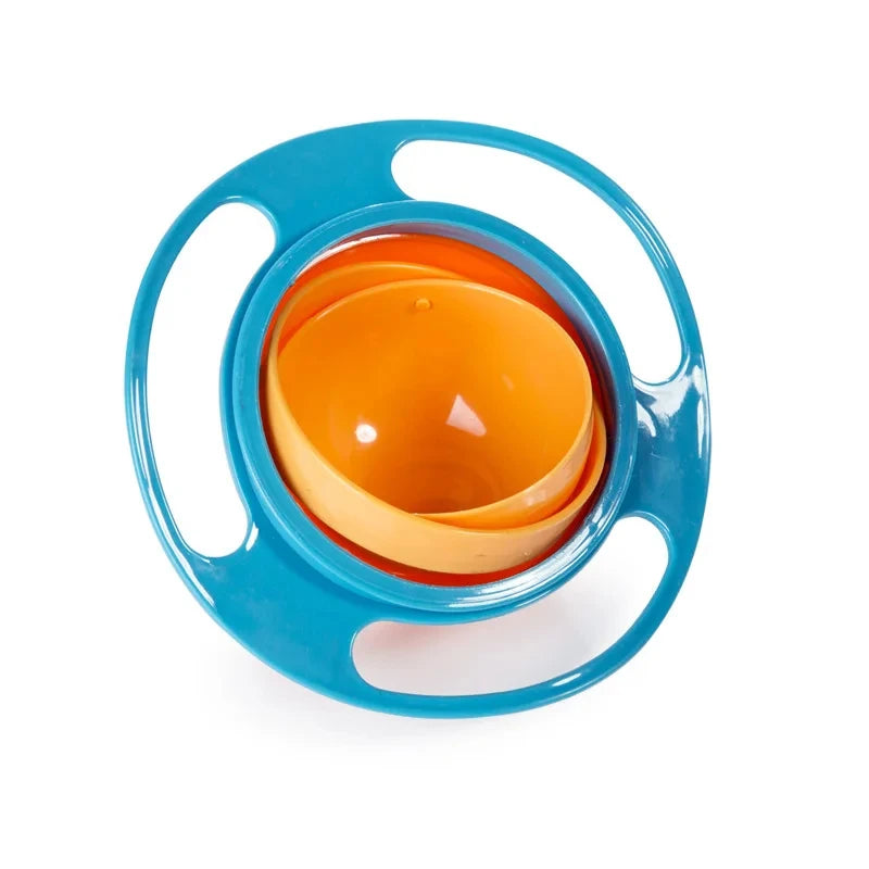 Spill Resistant Child Feeding Gyro Bowl
